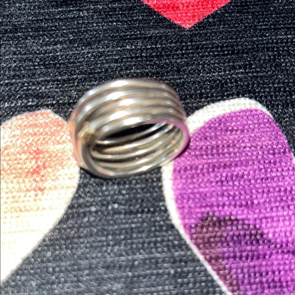 Pandora Elegant Sterling Silver and Gold Women's Ring - Picture 4 of 7